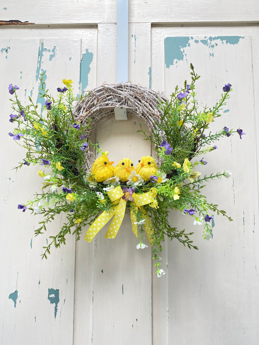 Mini Spring Wreath with Baby Chicks