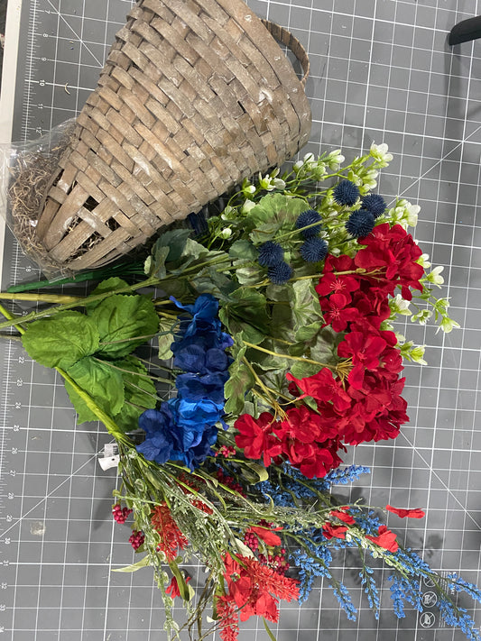 Star Spangled Patriotic Hanging Basket DIY Kit