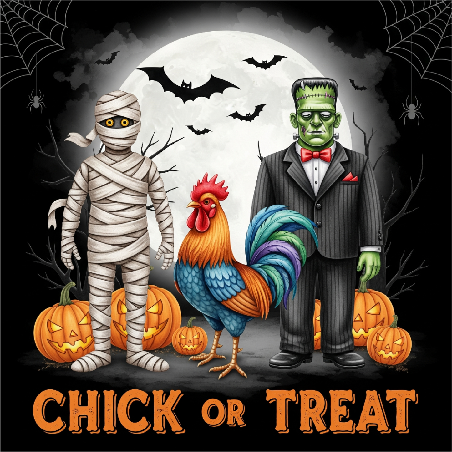 Chick or Treat Square Wreath Sign