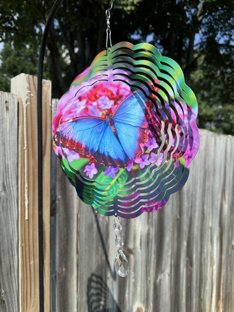 Blue Butterfly Wind Spinner