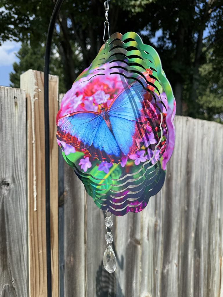 Blue Butterfly Wind Spinner