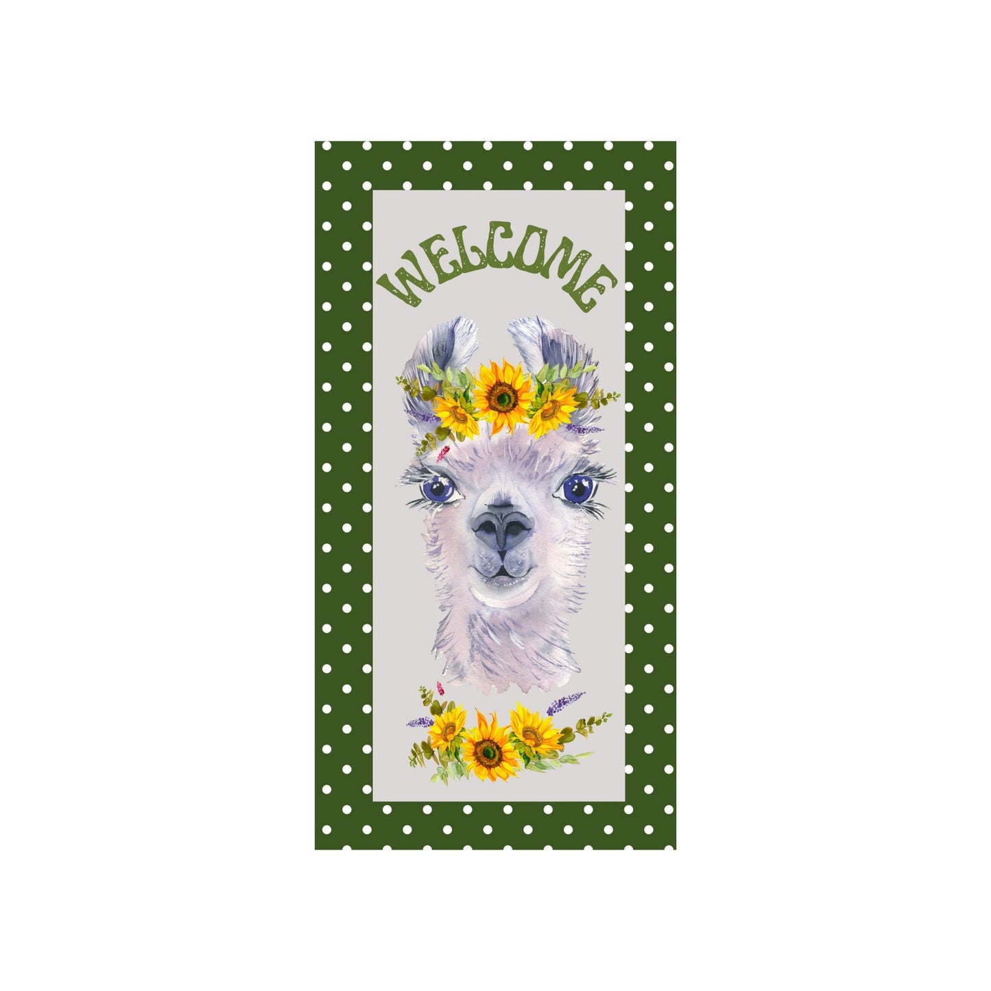 Llama welcome wreath sign, sunflower round wreath attachment, everyday wreath sign, sunflower decor, farm animal decor, signs for wreaths