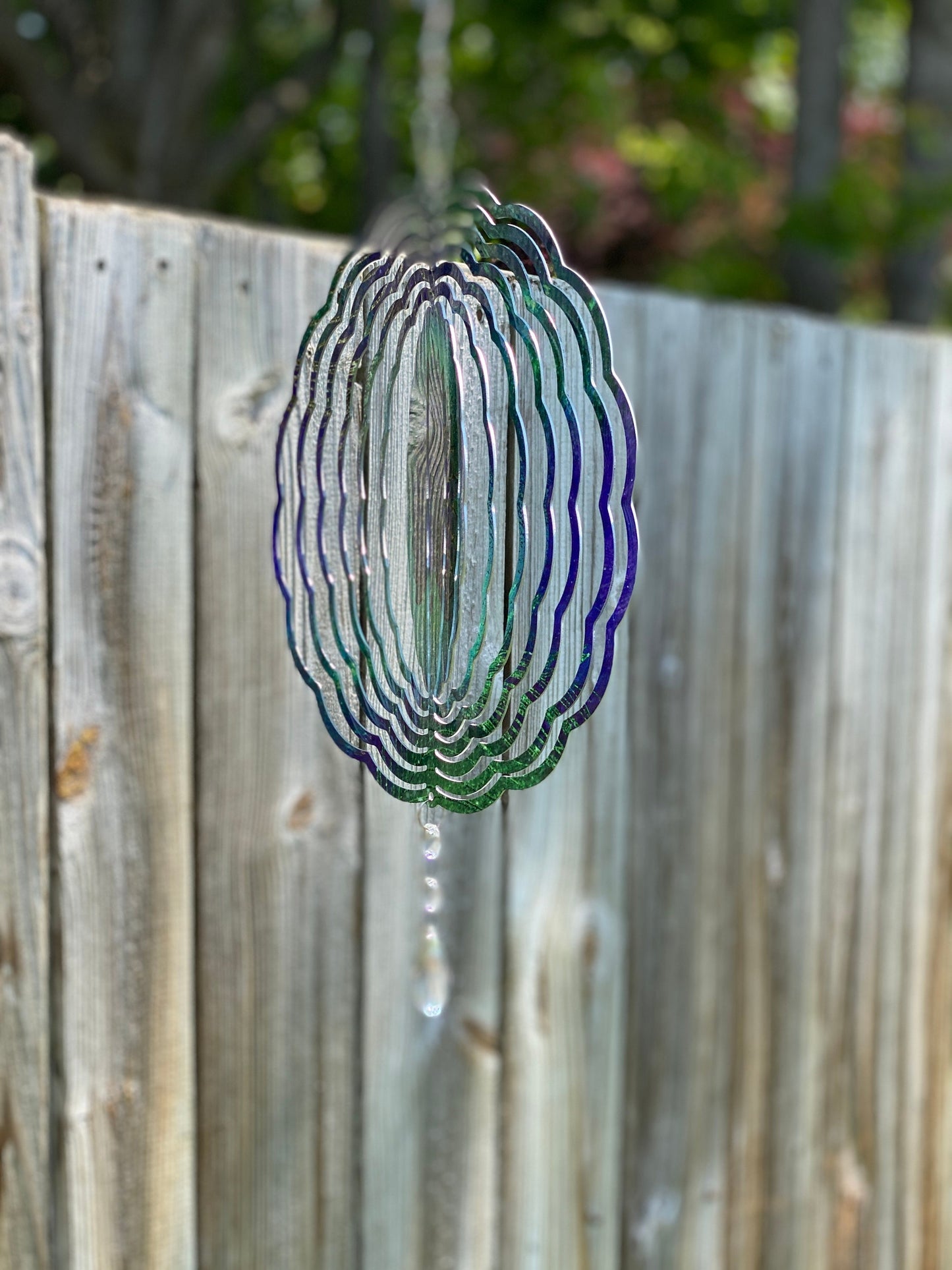 Peacock Outdoor Wind Spinner, Hanging Stained Glass Look Peacock Metal Wind Spinner, Garden Lover Gifts, Yard Art Peacock Sun Catcher