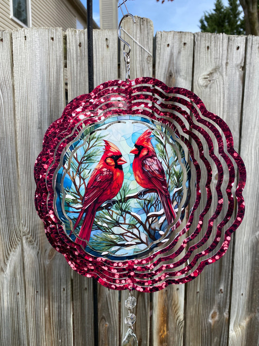 Winter Cardinal Wind Spinner