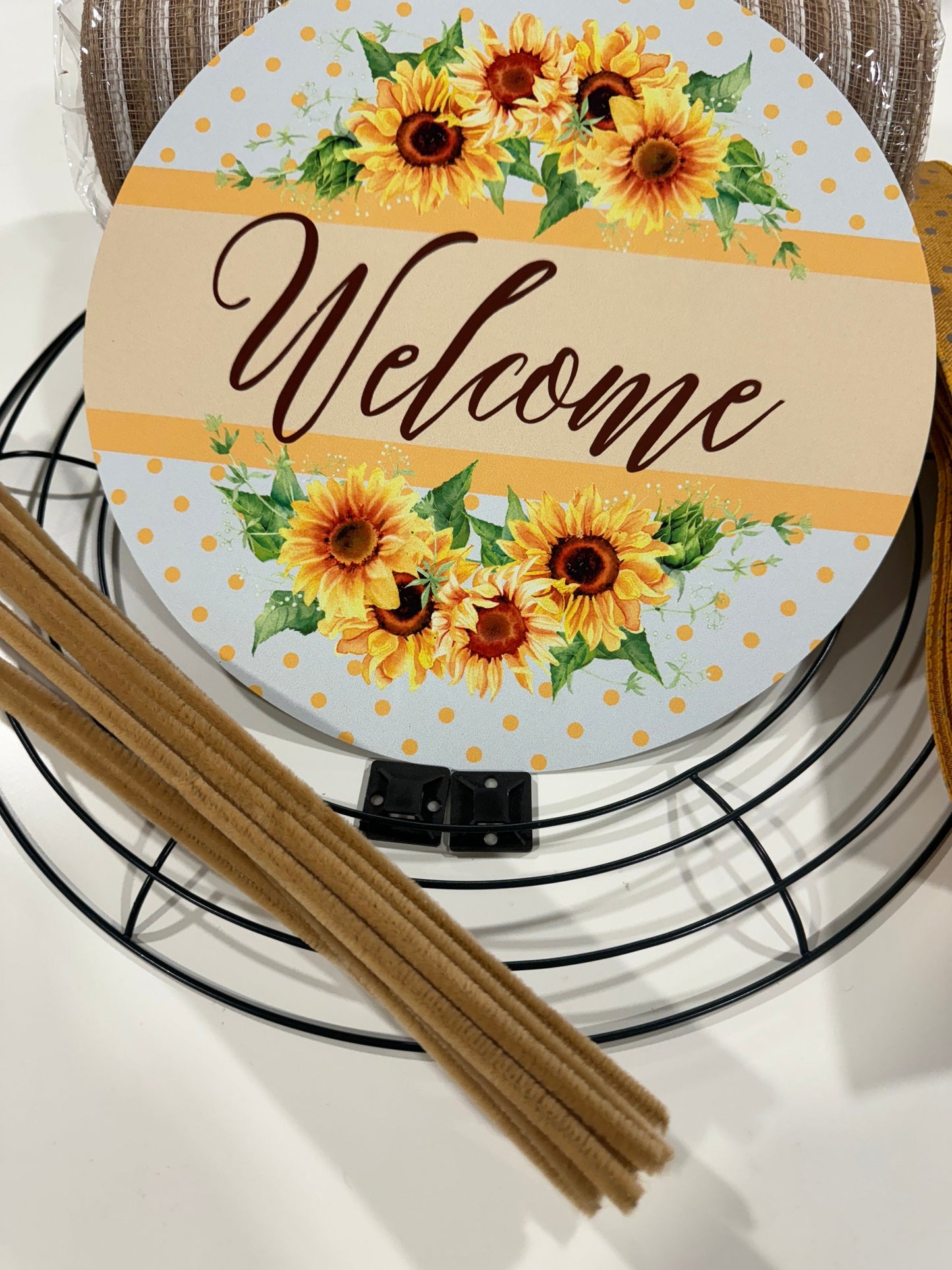 DIY Wreath Kit, Sunflower Wreath Kit, Simmer Fall Wreath Kit, Welcome Wreath Kit, Door Wreath Kit, Pancake Wreath Kit