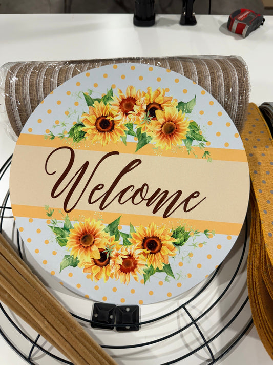 DIY Wreath Kit, Sunflower Wreath Kit, Simmer Fall Wreath Kit, Welcome Wreath Kit, Door Wreath Kit, Pancake Wreath Kit