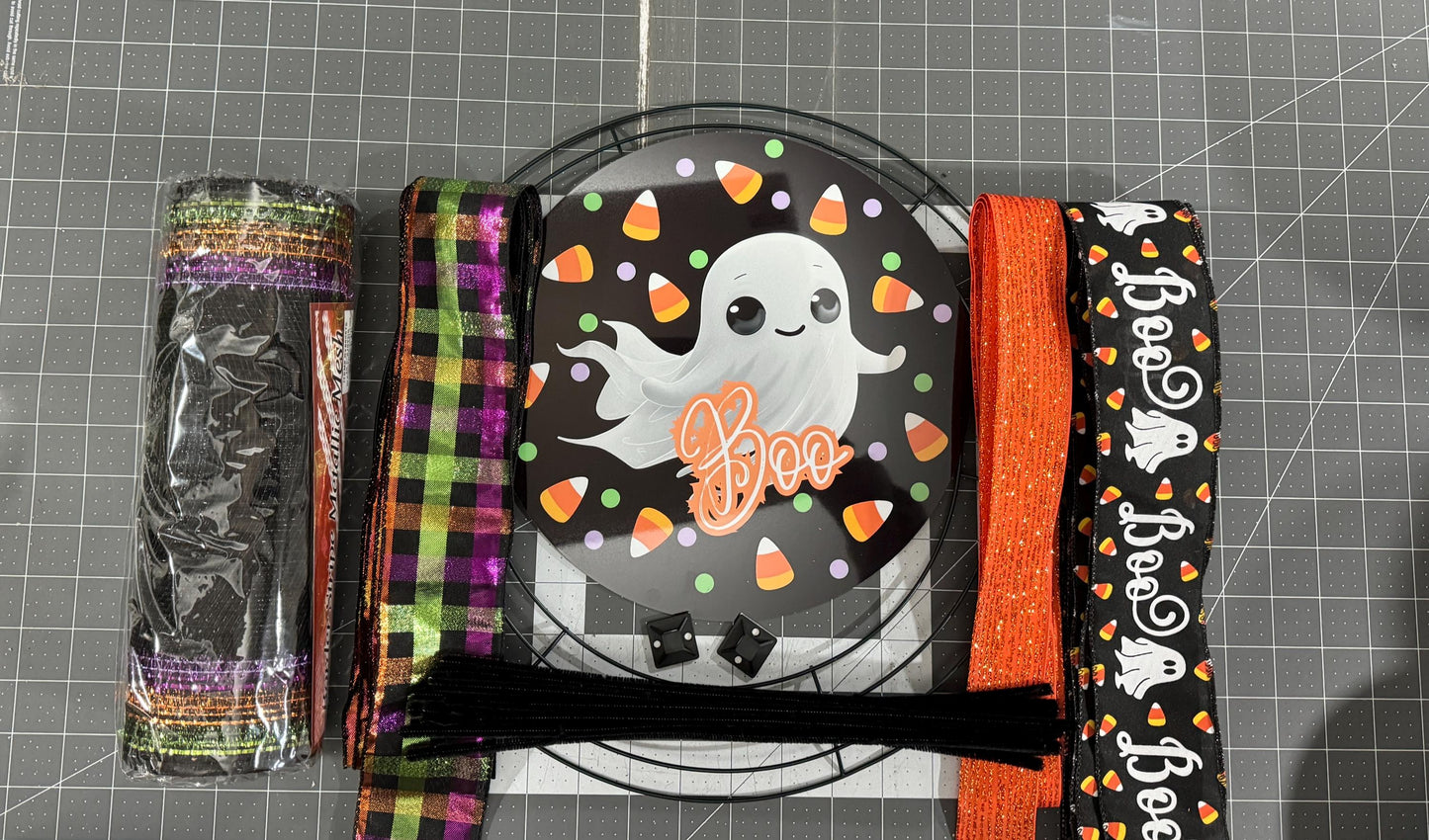 Halloween Wreath Kit, Cute Ghost DIY Wreath
