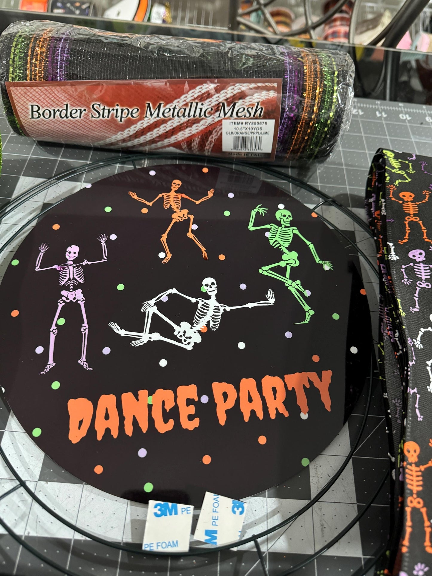 Halloween Wreath Kit, Skeleton Dance Party DIY Wreath
