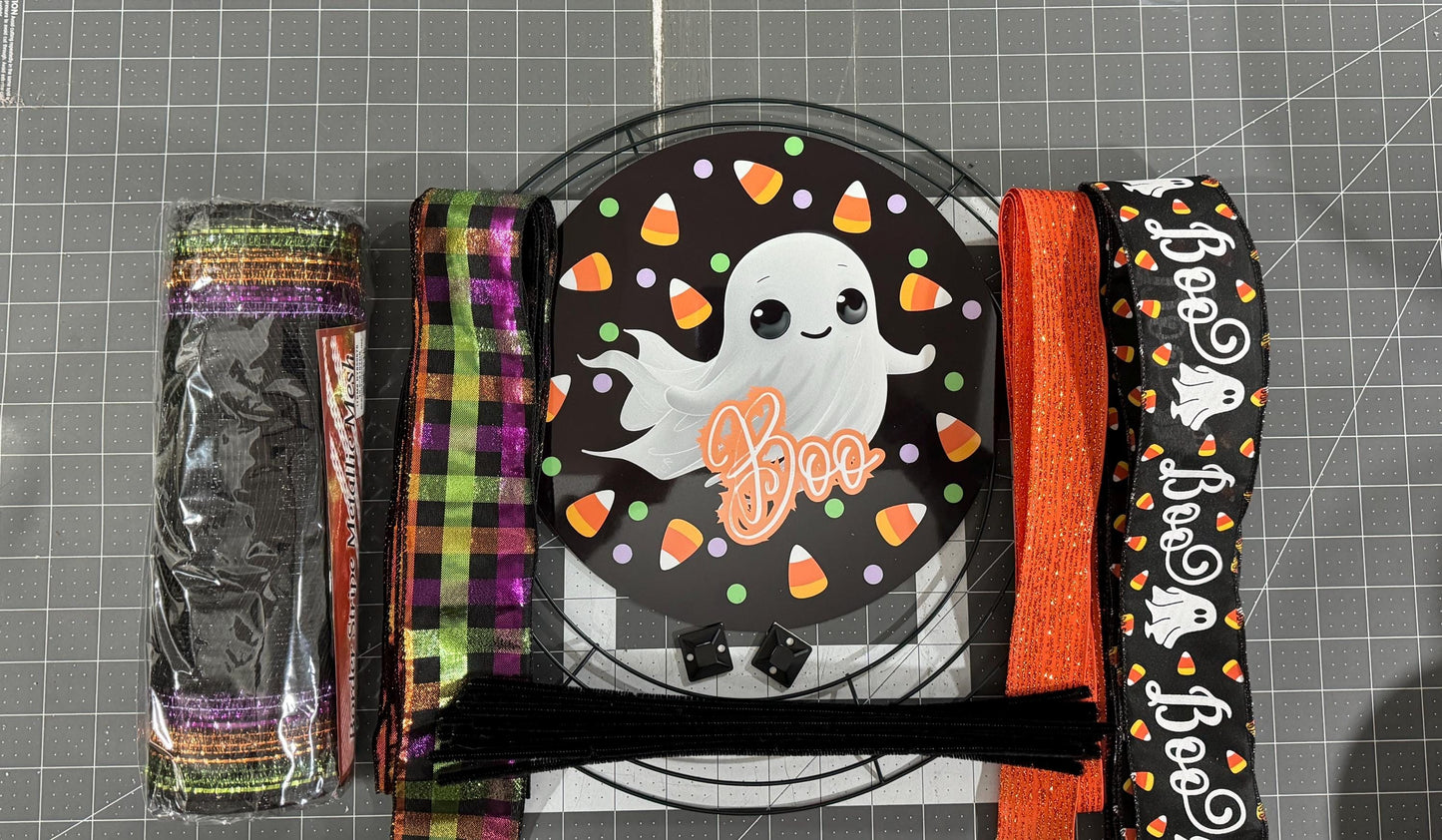 Halloween Wreath Kit, Cute Ghost DIY Wreath