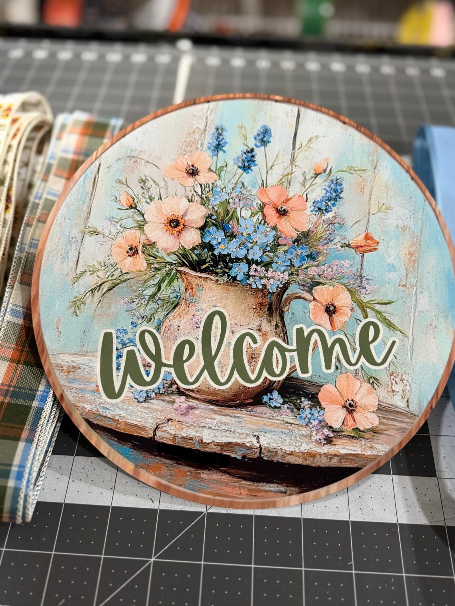 Summer Floral welcome wreath kit, mesh diy wreath kit, Lilac and Butterfly sign & ribbon kit,make your own wreath, craft supplies for wreath