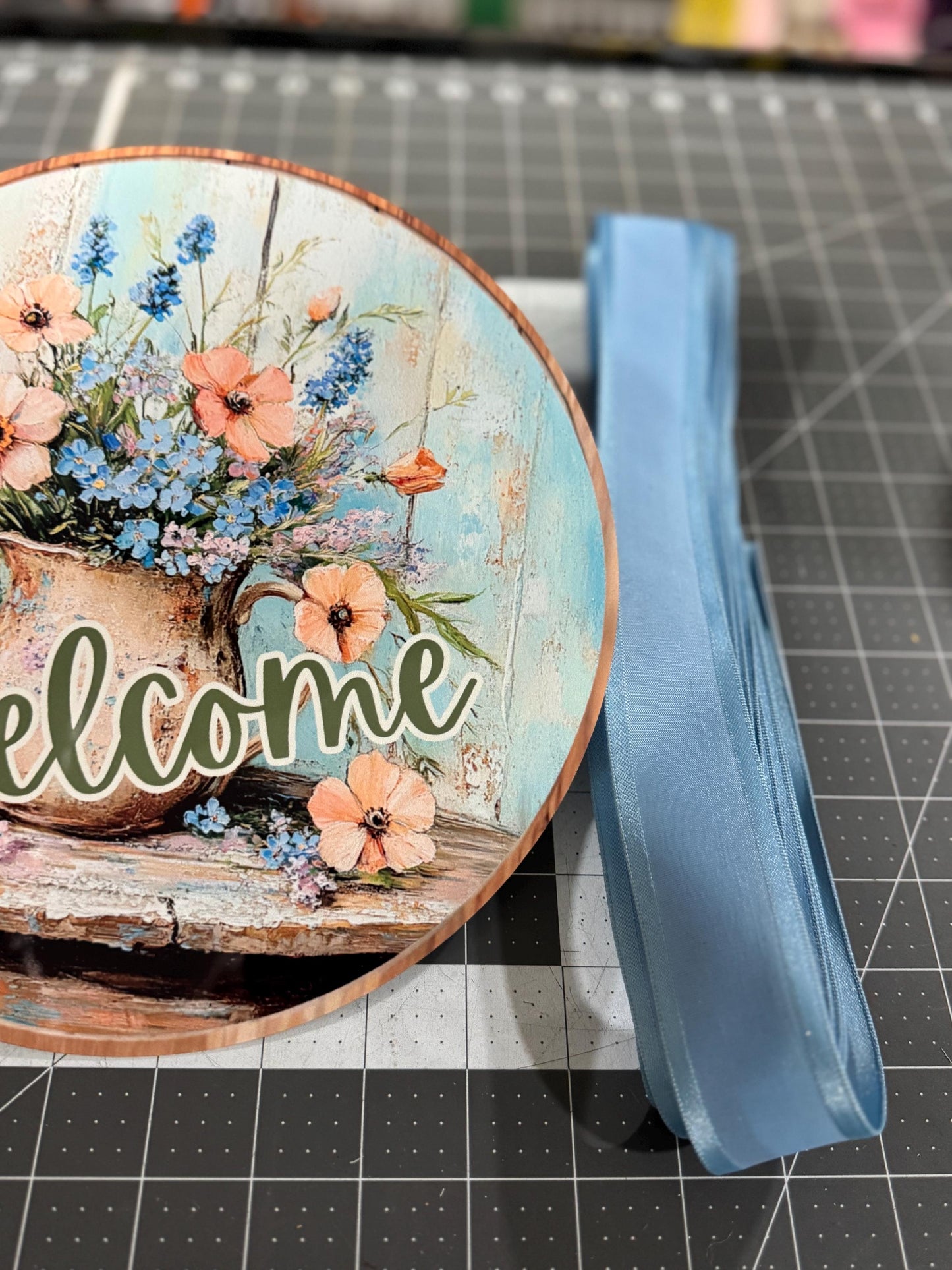 Summer Floral welcome wreath kit, mesh diy wreath kit, Lilac and Butterfly sign & ribbon kit,make your own wreath, craft supplies for wreath