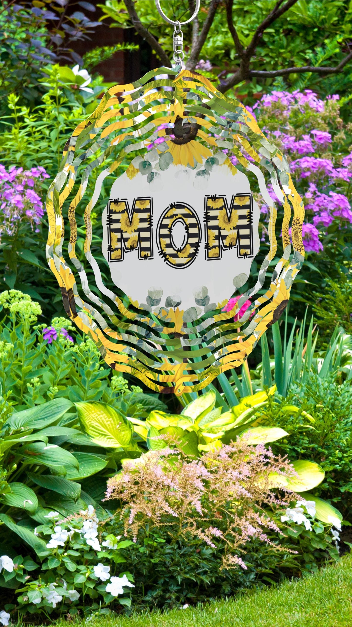 Mom sunflower Wind Spinner, Mothers Day Gift Flower Wind Sun Catcher, Gardener Gift, Garden Lover Gift