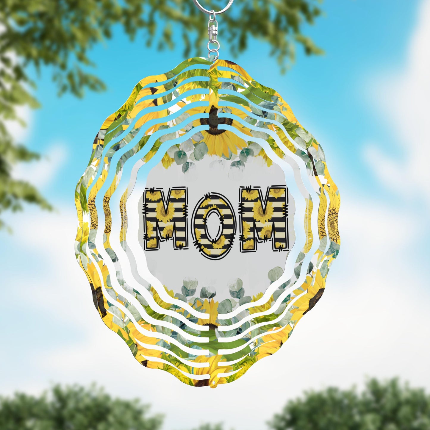 Mom sunflower Wind Spinner, Mothers Day Gift Flower Wind Sun Catcher, Gardener Gift, Garden Lover Gift