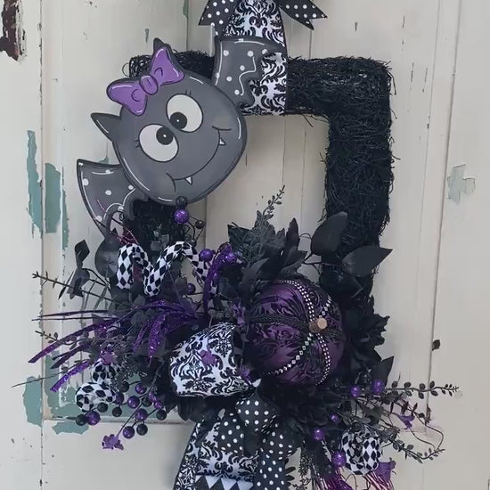 Cute Bat Halloween Wreath
