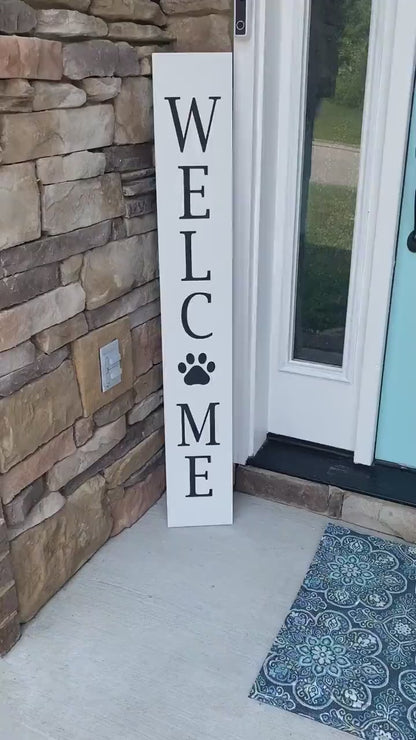 White Welcome Porch Sign