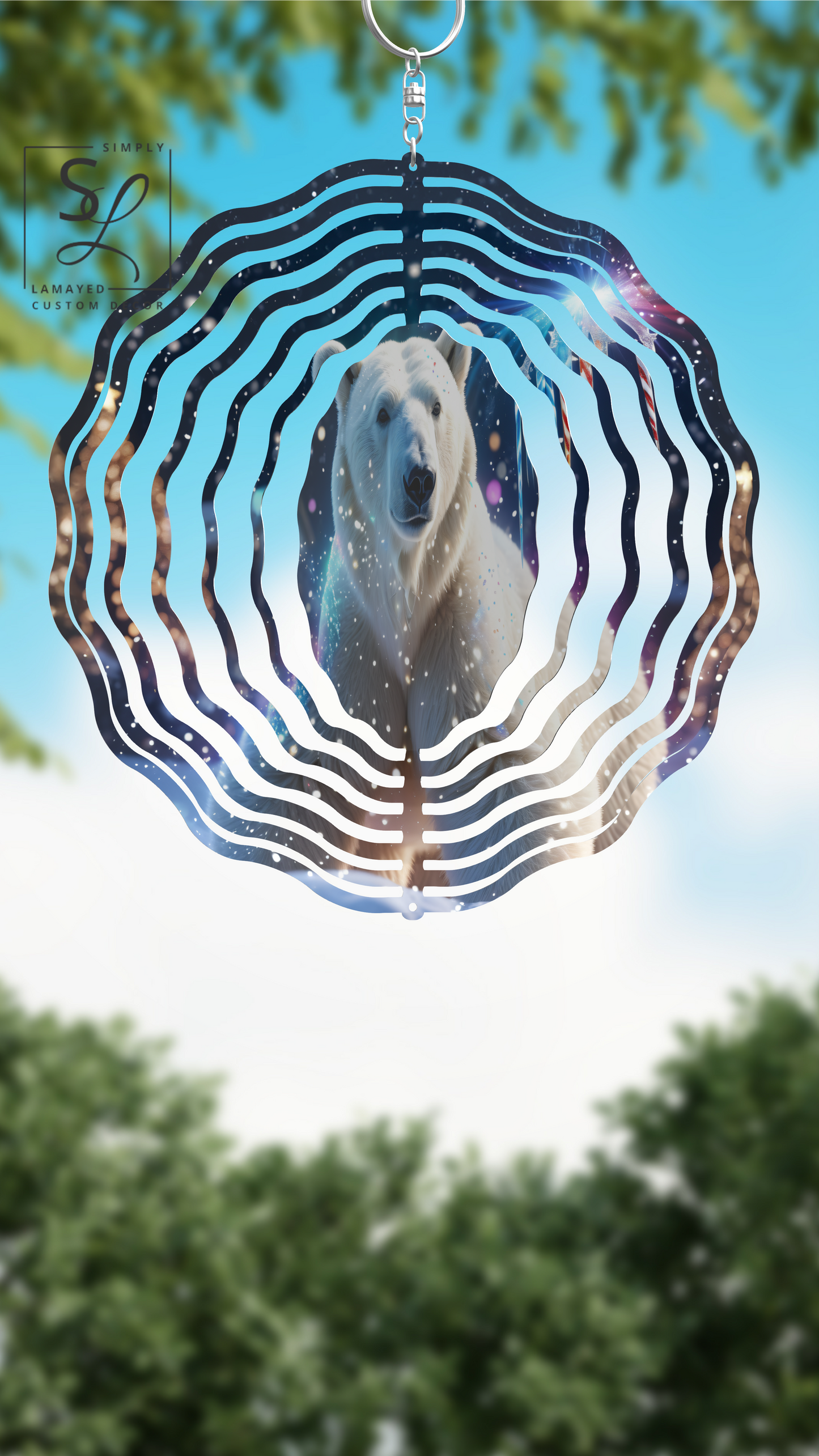 White Polar Bear Wind Spinner