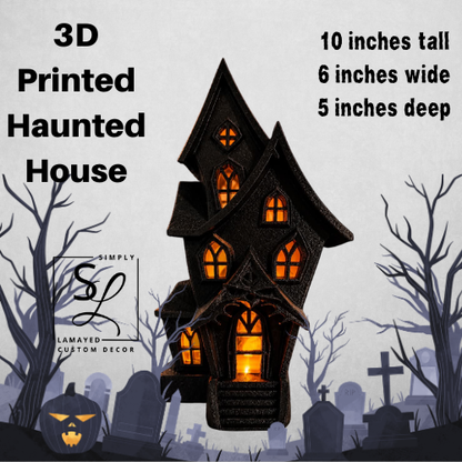 Haunted Manor Halloween House, 3D printed Halloween Decoration