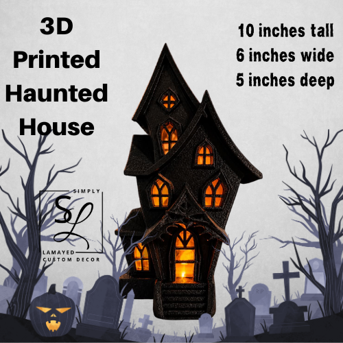Haunted Manor Halloween House, 3D printed Halloween Decoration