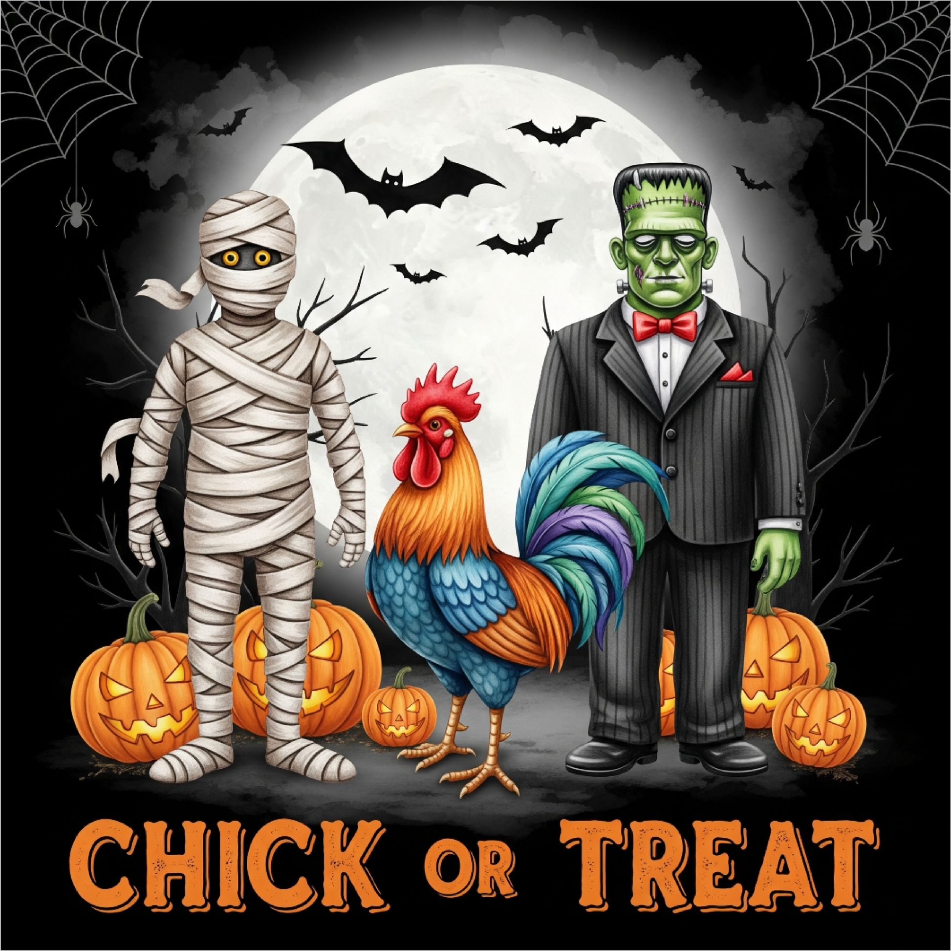 Chick or Treat Square Wreath Sign