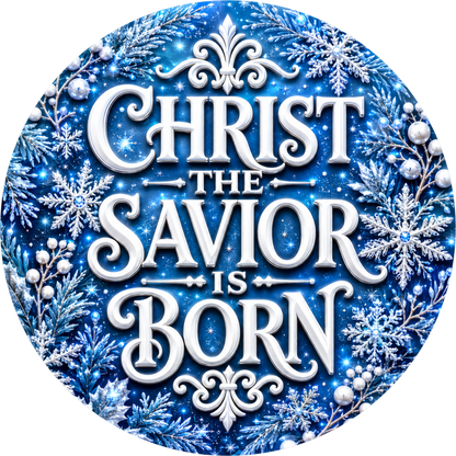 Christ the Savior — Christmas Round Wreath Sign