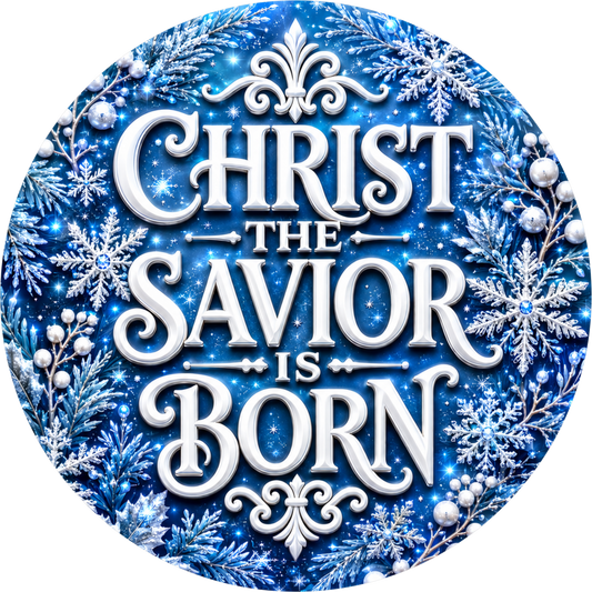 Christ the Savior — Christmas Round Wreath Sign