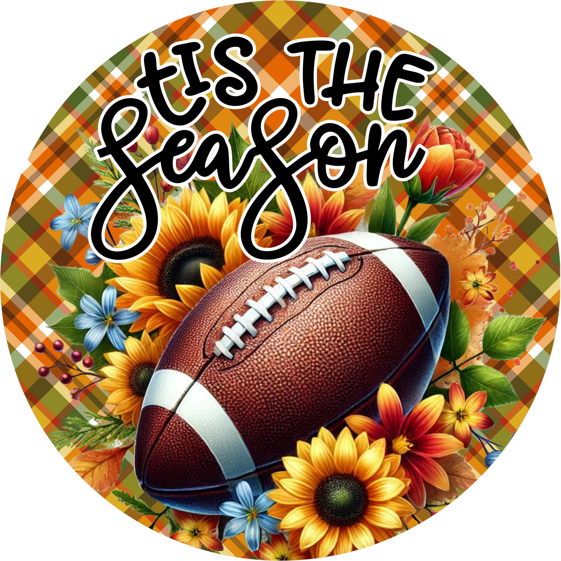 Tis the Season Fall Round Wreath Sign