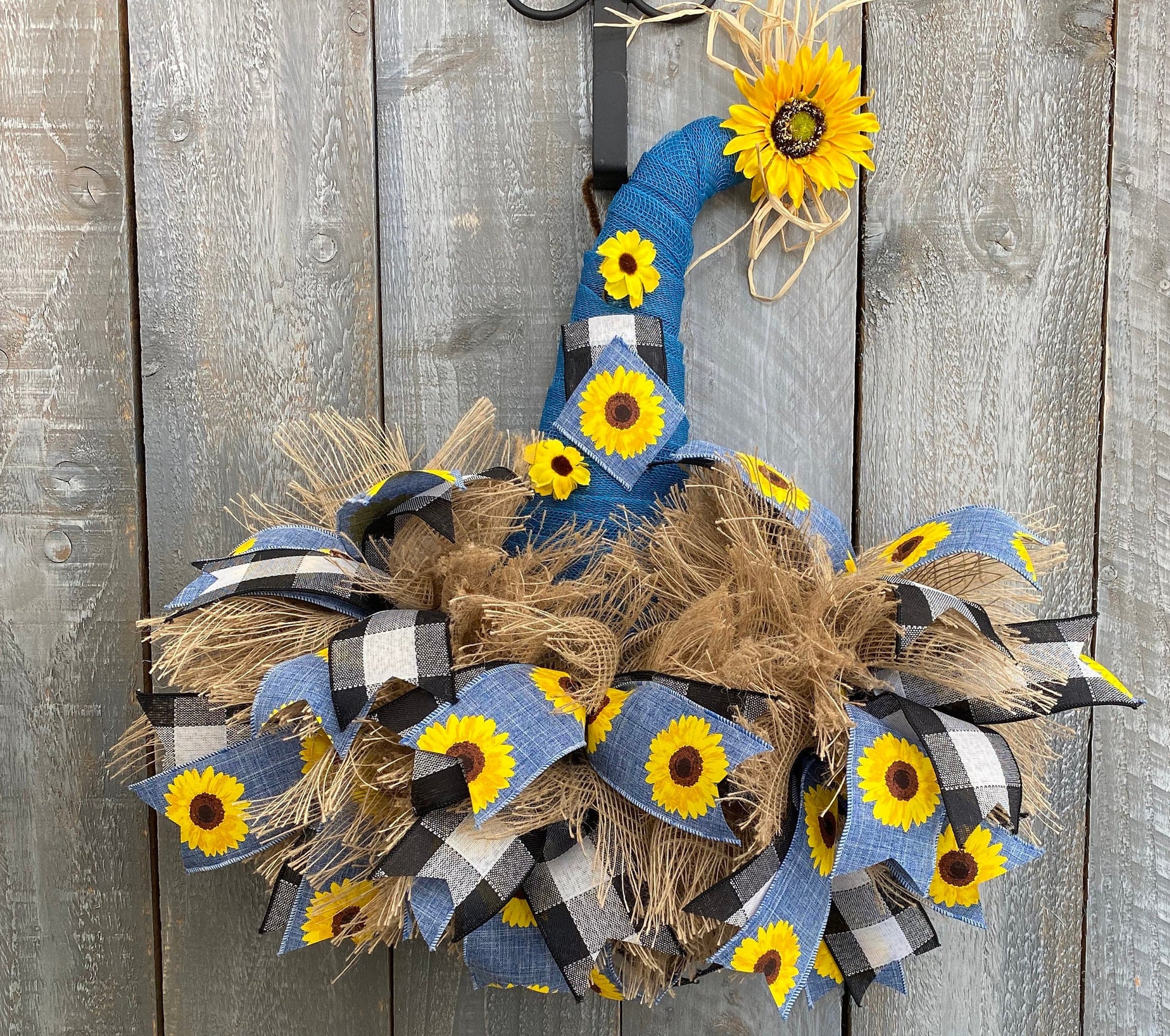 Scarecrow Hat Wreath For Front Door