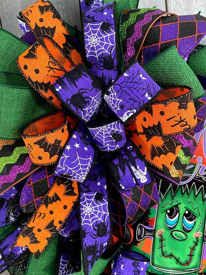 Cute Monster Halloween wreath for front door