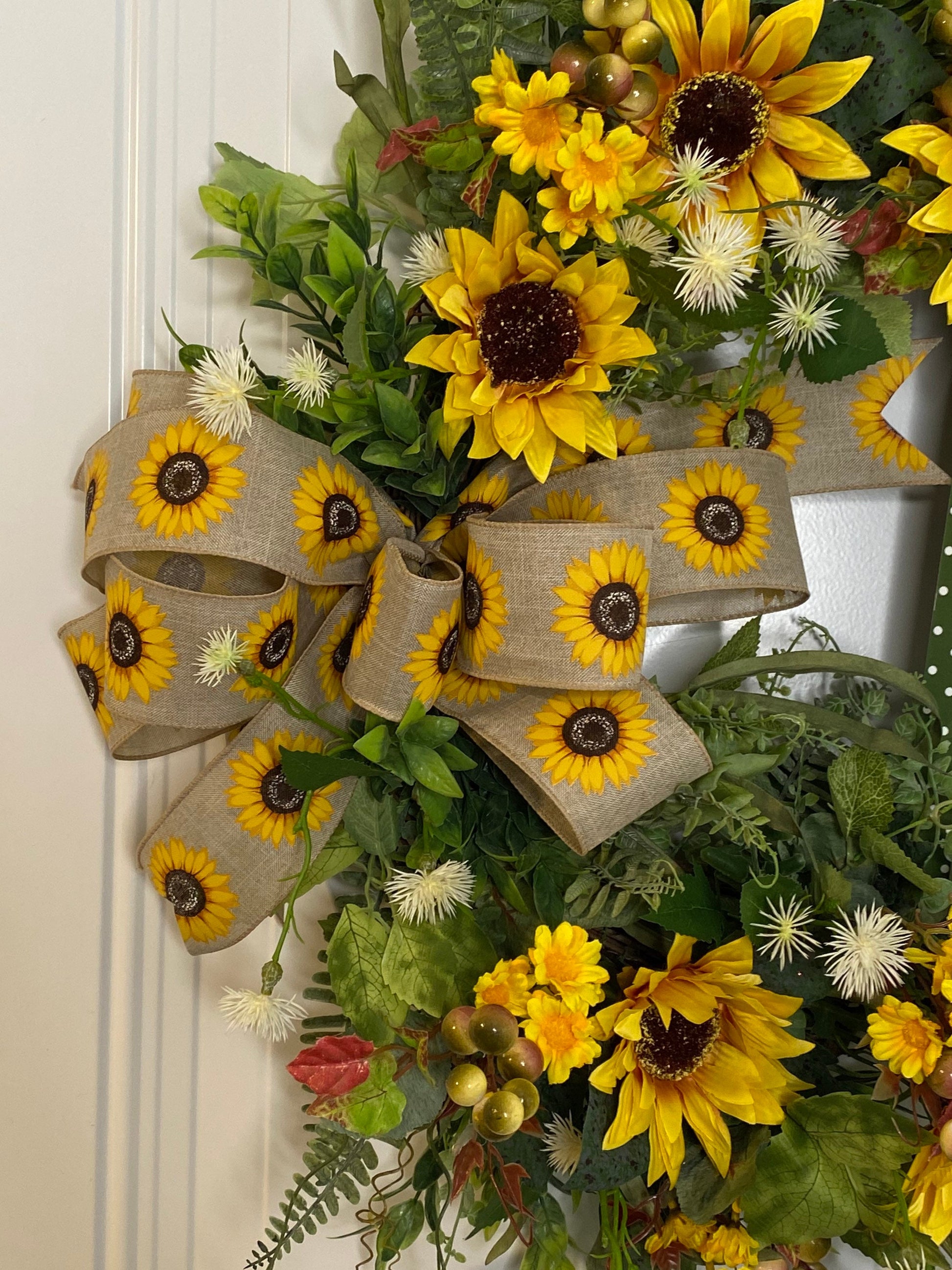 Welcome Sunflower Wreath, Llama Welcome Everyday Wreath for Front Door, Farmhouse Welcome Door Hanger, Llama Decor,