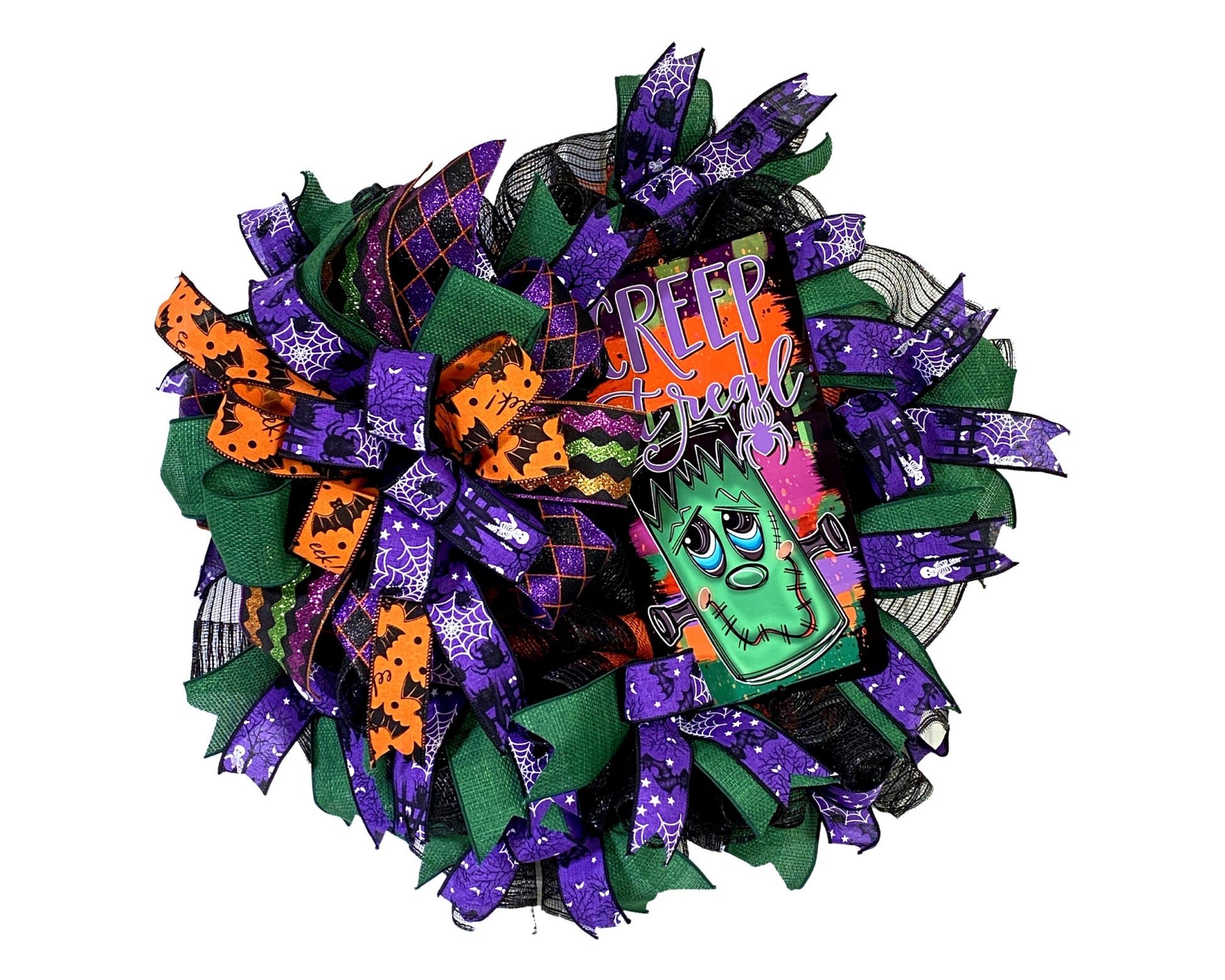 Cute Monster Halloween wreath for front door