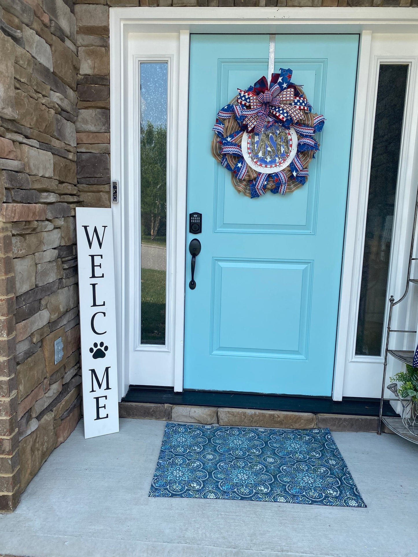 White Welcome Porch Sign, Dog Lover Wood Welcome Porch Board, Dog Paw Welcome Porch Leaner, Farmhouse Welcome Sign, Rustic Porch Sign