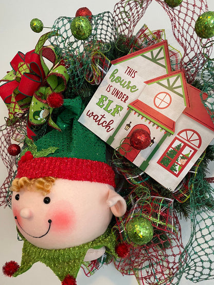 Christmas Elf Wreath for Front Door