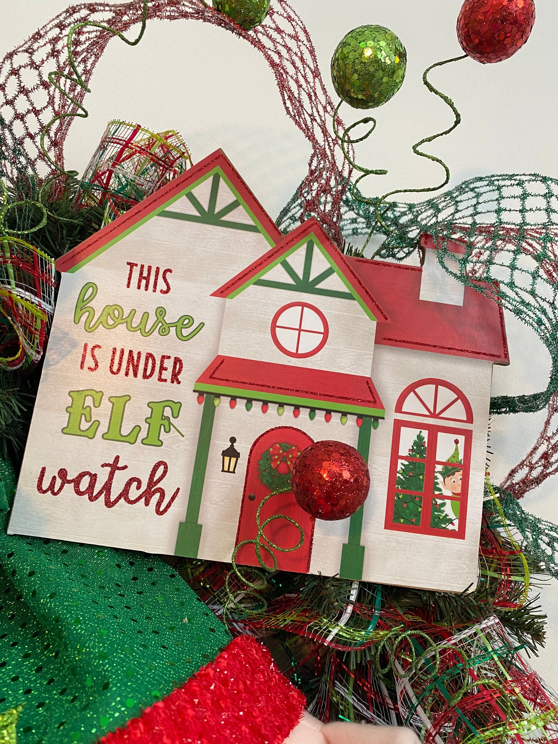 Christmas Elf Wreath for Front Door