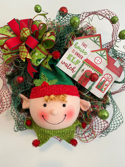 Christmas Elf Wreath for Front Door