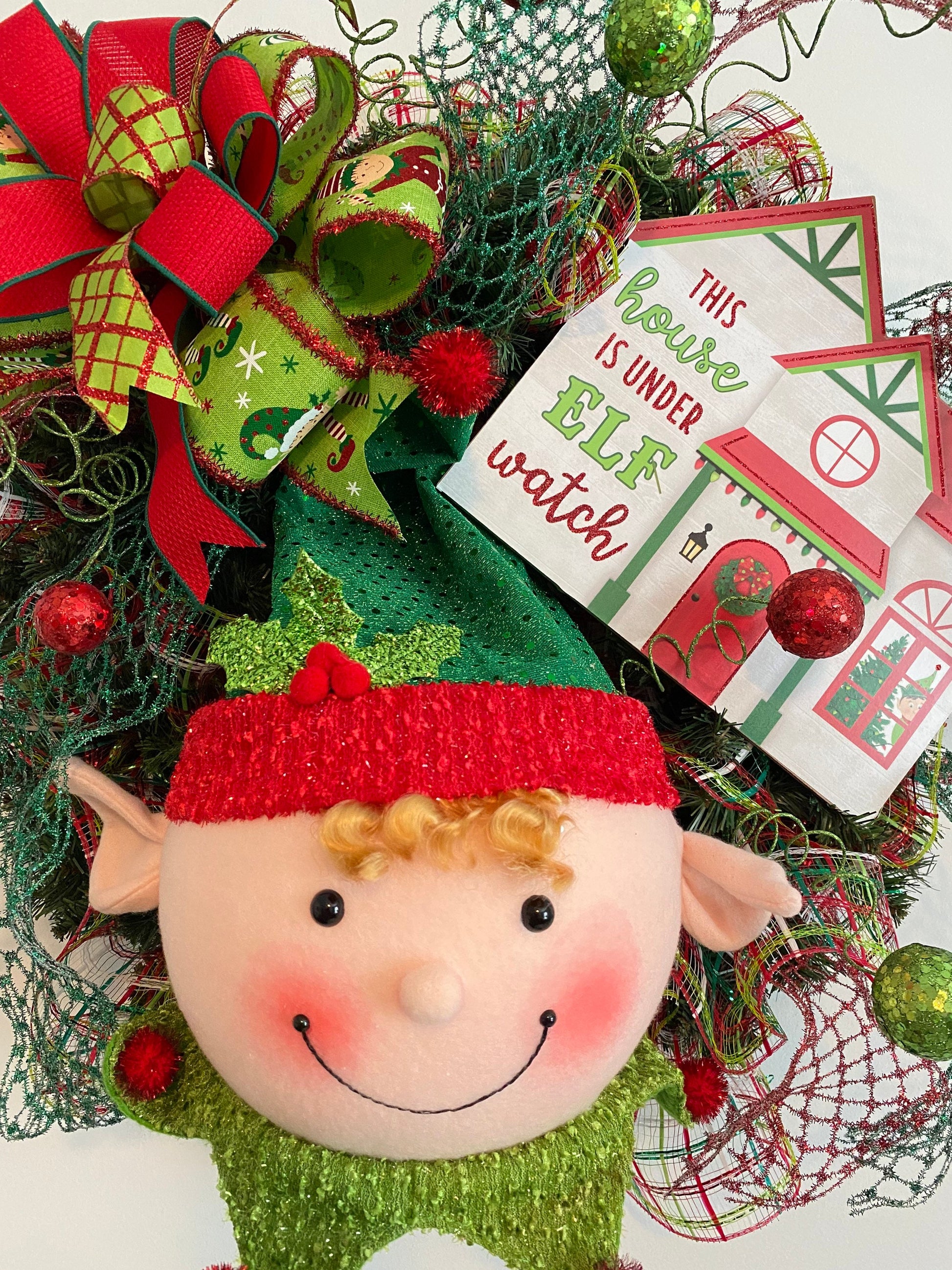 Christmas Elf Wreath for Front Door