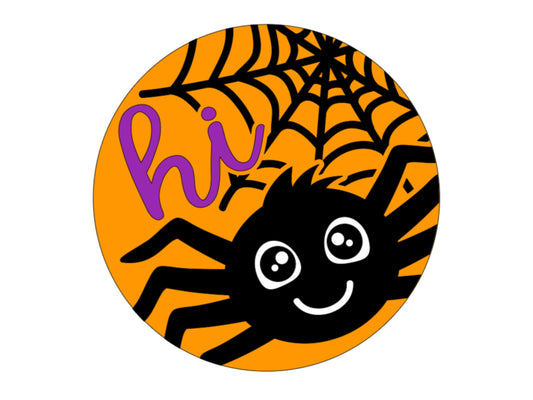 Halloween Spider Hi Wreath Sign, Spooky Halloween Wreath Attachment, Cute Spider Decor, Halloween Wreath Sign, signs for wreaths