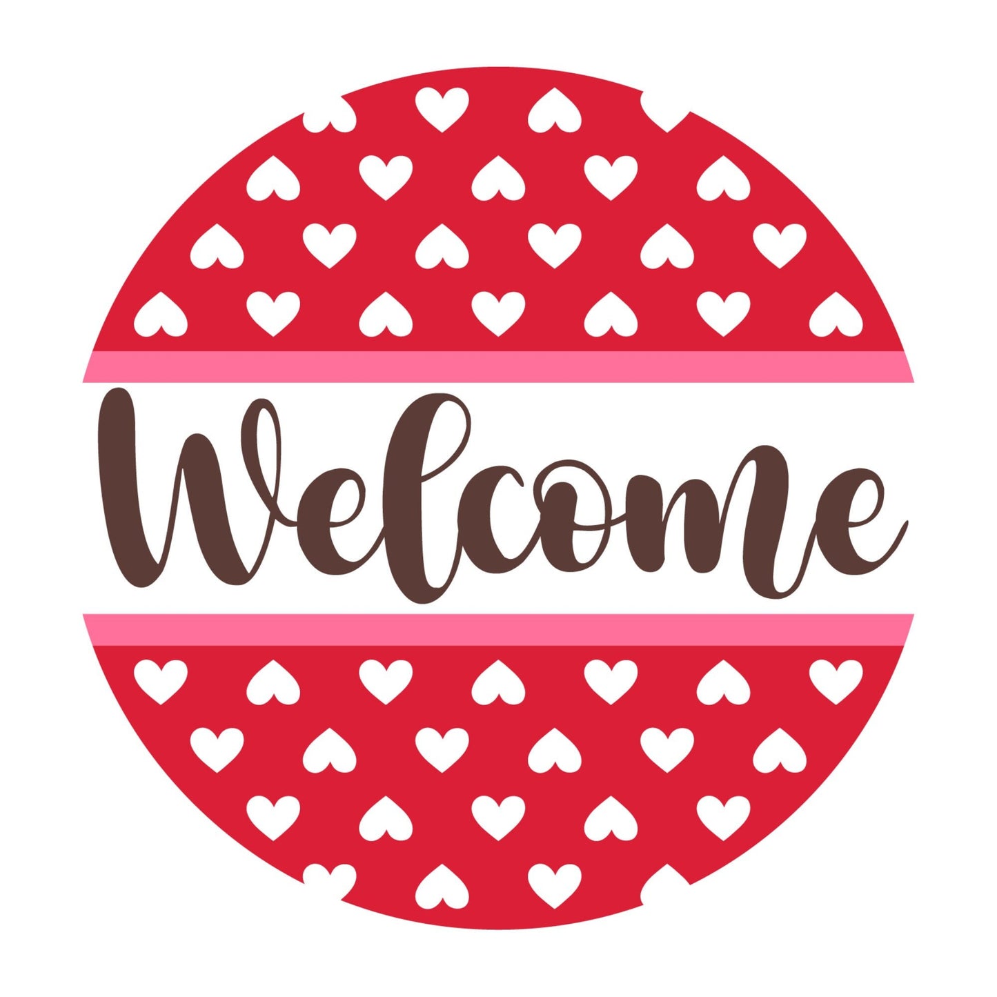 Valentine wreath sign, valentine welcome sign, round signs for wreaths,, signs for wreaths