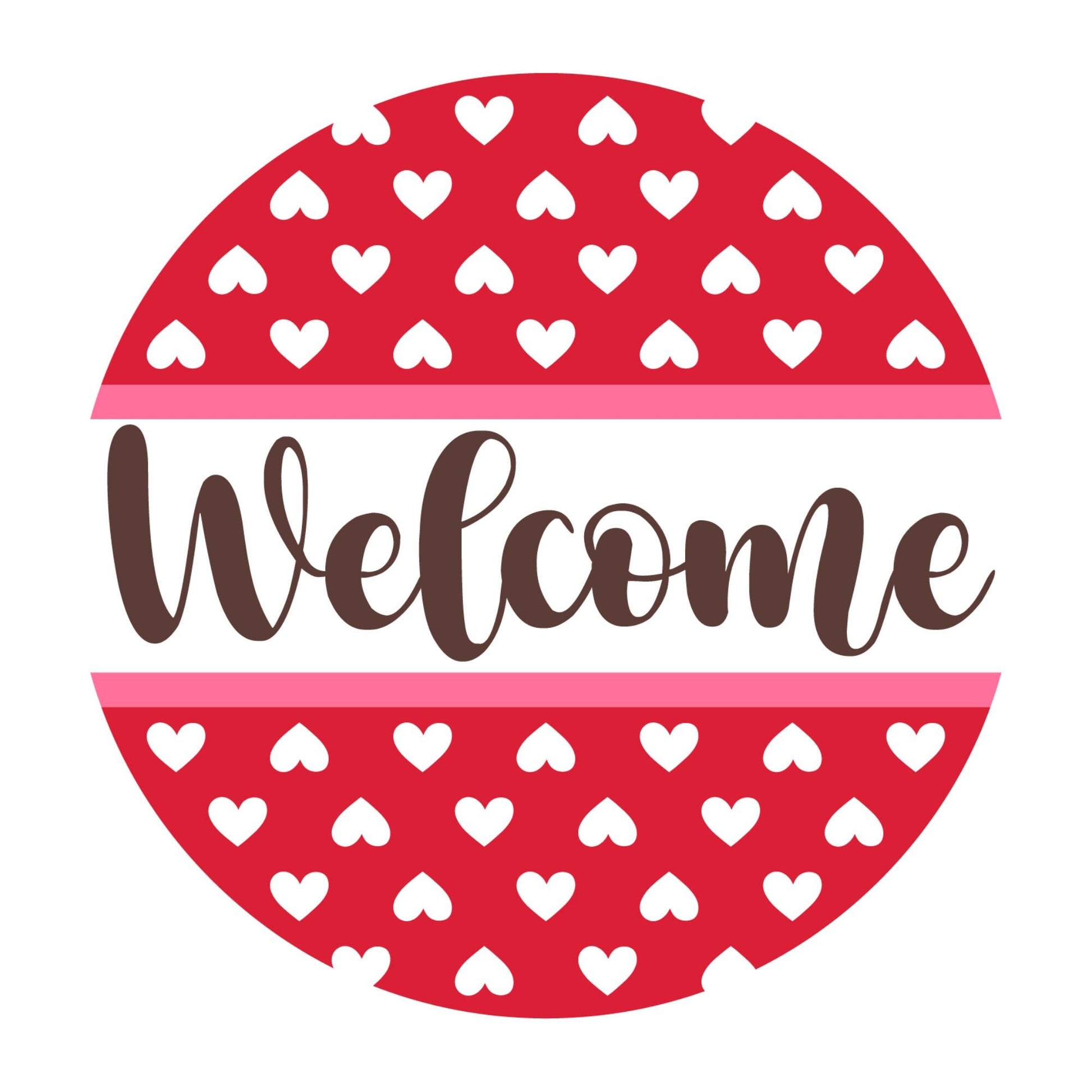 Valentine wreath sign, valentine welcome sign, round signs for wreaths,, signs for wreaths