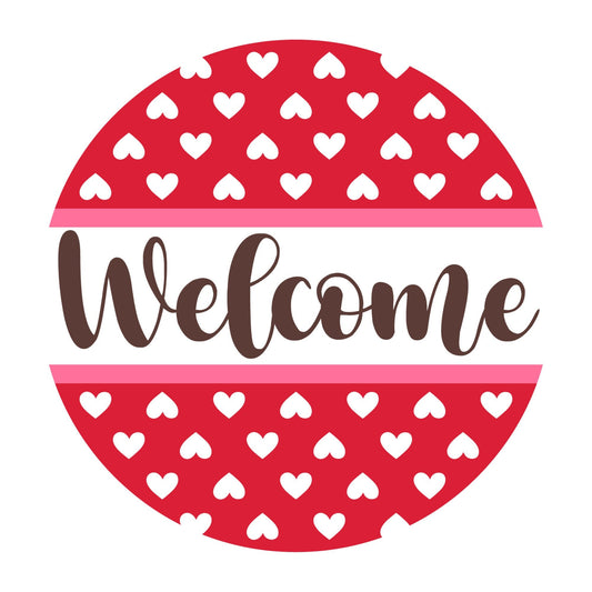 Valentine wreath sign, valentine welcome sign, round signs for wreaths,, signs for wreaths