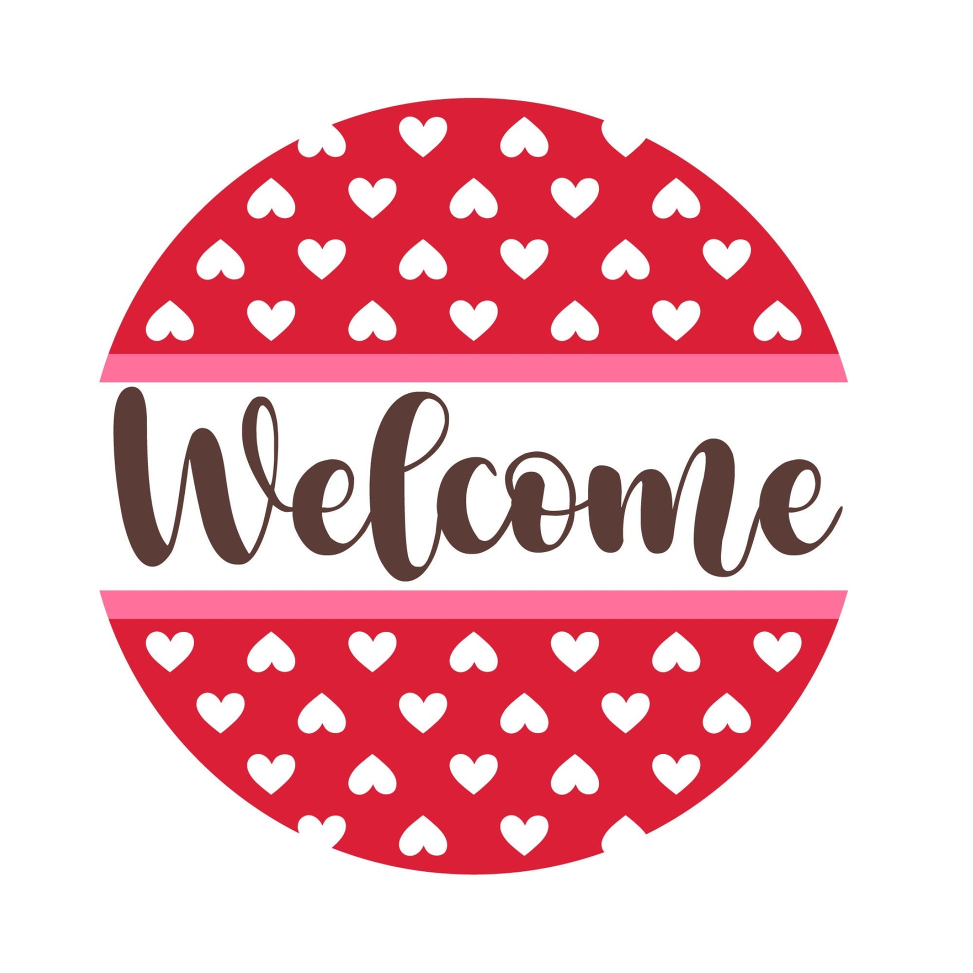 Valentine wreath sign, valentine welcome sign, round signs for wreaths,, signs for wreaths