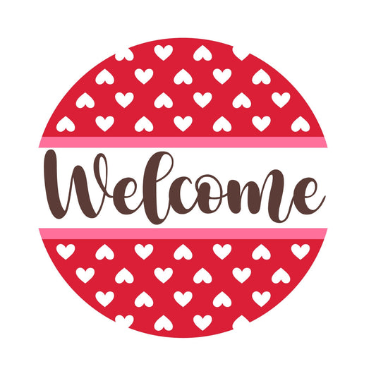 Valentine wreath sign, valentine welcome sign, round signs for wreaths,, signs for wreaths