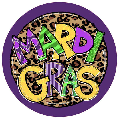 Mardi gras wreath sign, Louisiana celebration, round signs for wreaths, New Orleans fat tuesday celebration