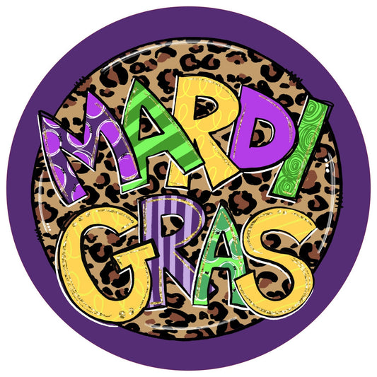 Mardi gras wreath sign, Louisiana celebration, round signs for wreaths, New Orleans fat tuesday celebration