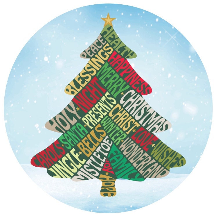 Christmas tree sign, christmas sayings wreath sign, pick your size wreath attachment, blessings holiday sign, signs for wreaths