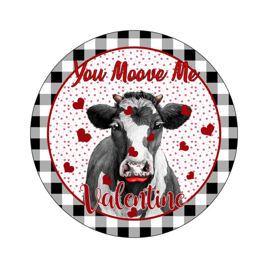 Valentine wreath sign, Cow Red Hearts wreath attachment, valentine sign, black buffalo plaid valentine's day farmhouse wreath sign