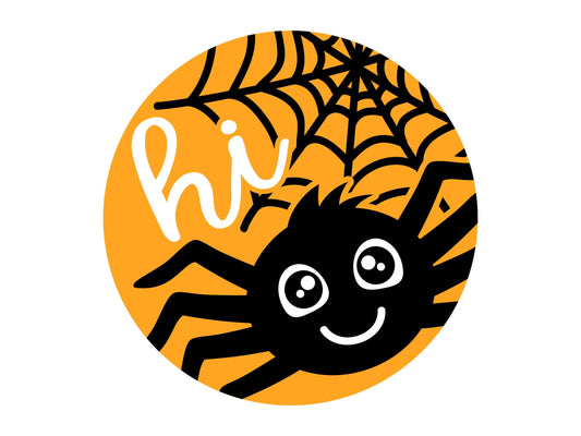 Halloween Spider Hi Wreath Sign, Spooky Halloween Wreath Attachment, Cute Spider Decor, Halloween Wreath Sign, signs for wreaths