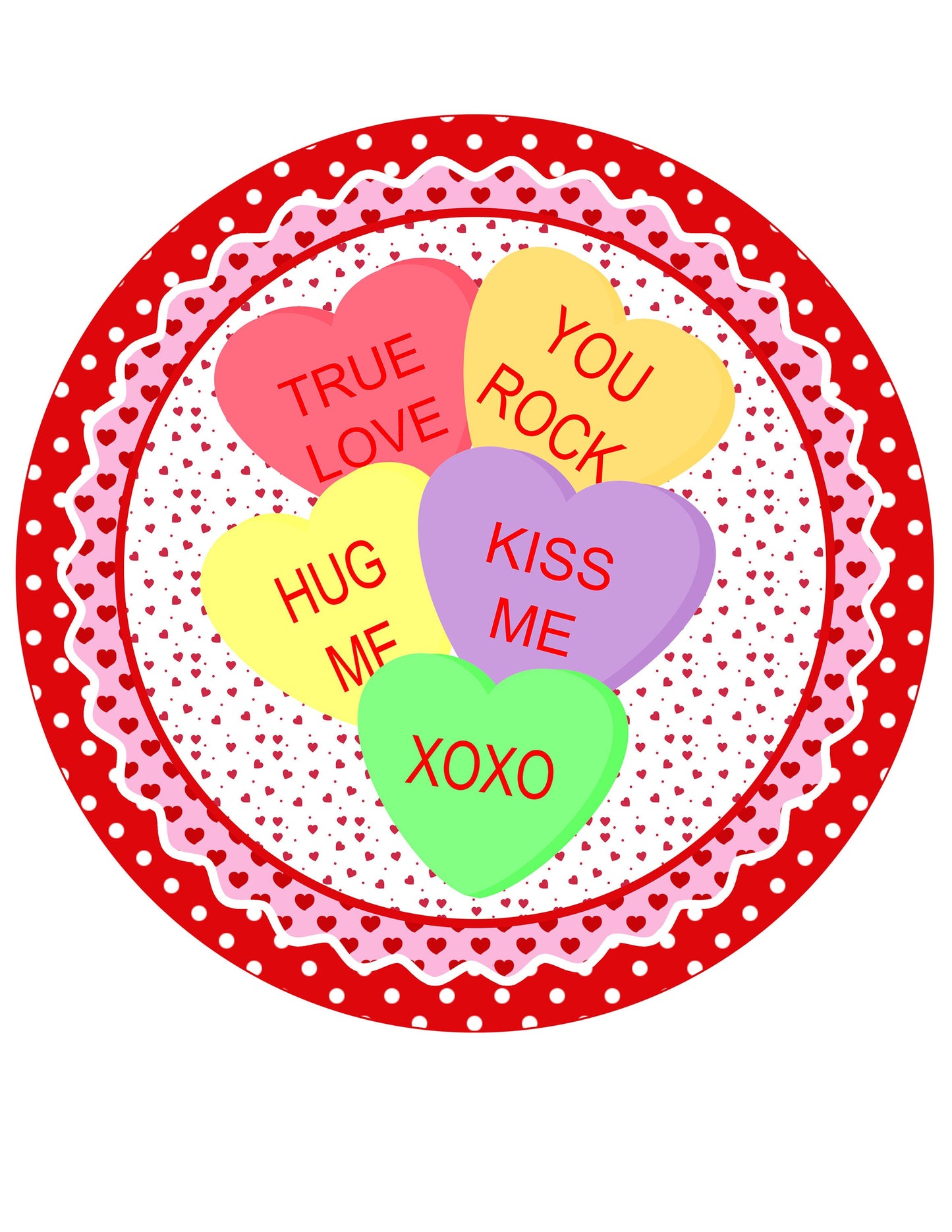 Conversation Hearts Valentine wreath sign, valentine wreath attachment, Pink Valentine pick your size metal sign, signs for wreaths