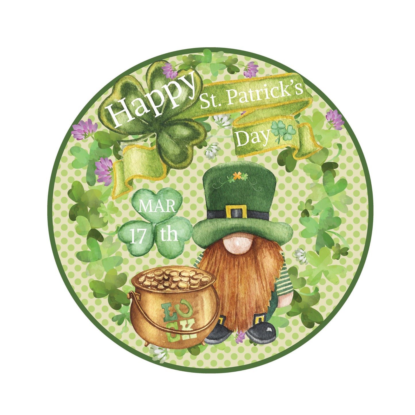 St Patrick's day leprechaun wreath sign, Irish lucky sign, March 17th sign, Pot of Gold St Paddys Day Sign, signs for wreaths