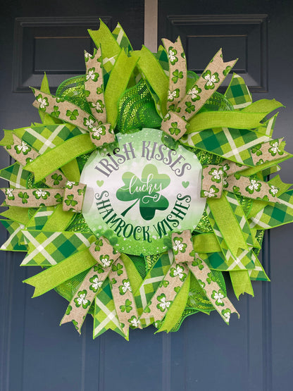 St Patrick's Day Irish Shamrock Wreath