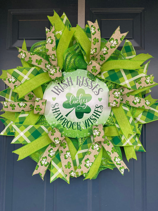 St Patrick's Day Irish Shamrock Wreath
